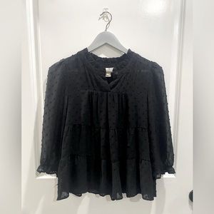 Black Size Small Business Casual Blouse